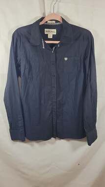 Ariat R.E.A.L. Women's Team Kirby Fitted Stretch Western Shirt in Black, size L